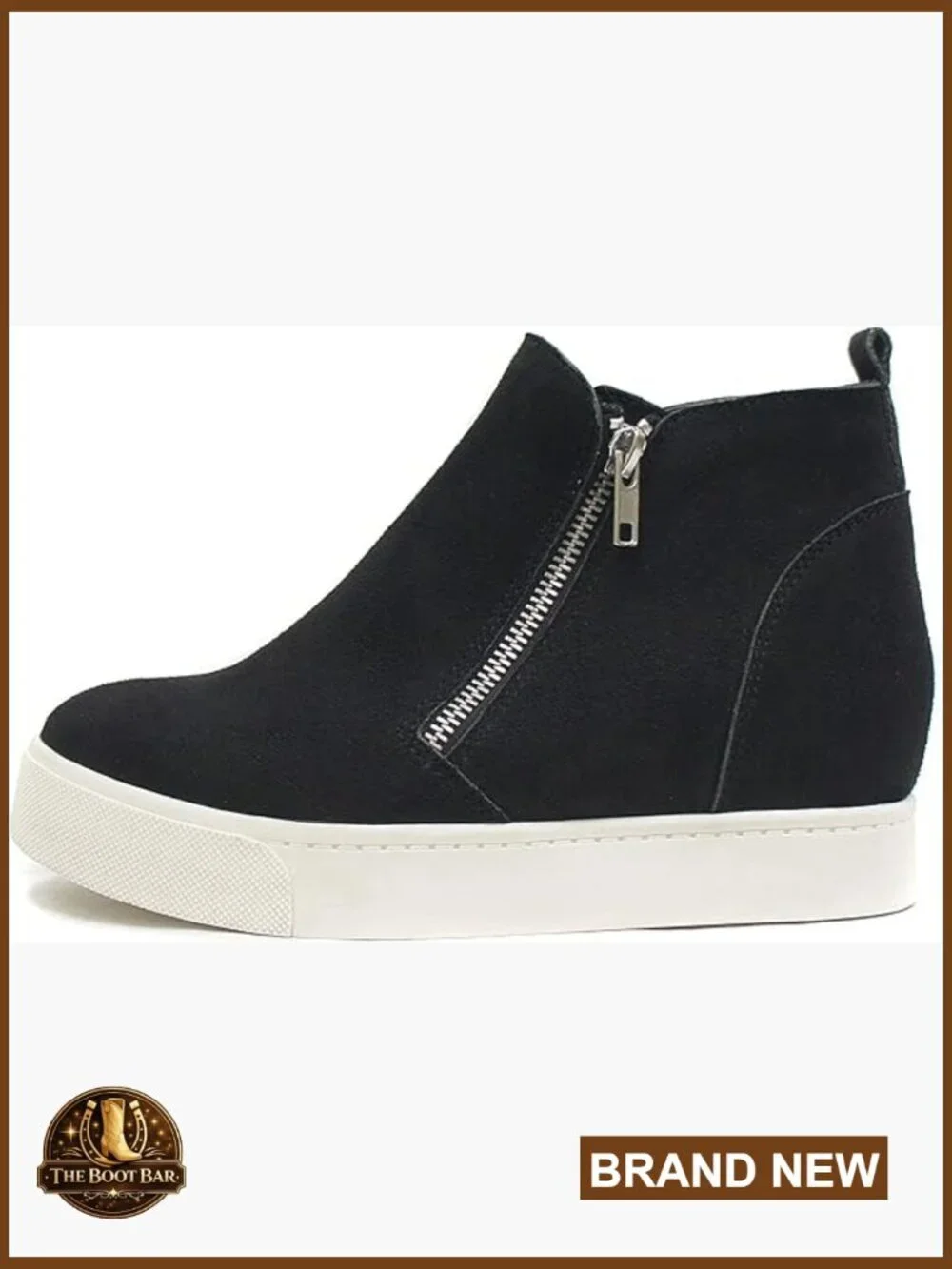 Platform Ankle Booties with Hidden Wedge Side Zipper Sneaker Shoes